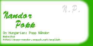 nandor popp business card
